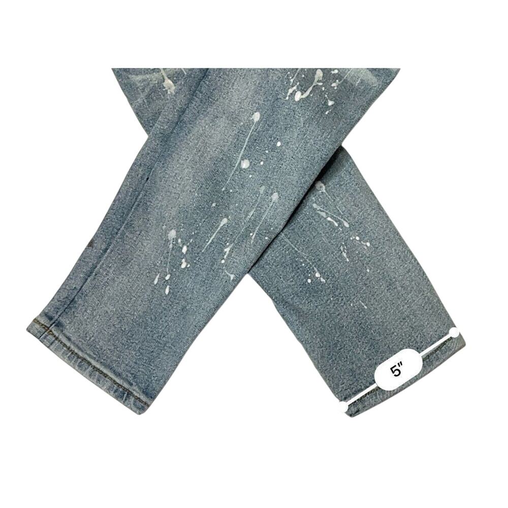 DNA Premium Painted Embellished Ripped Destroyed Blue Jeans 30 Streetwear Grunge - Picture 8 of 11